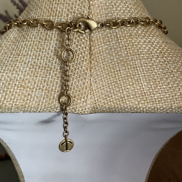 Tabolt Antique Gold Toned Pendant Necklace with Fringe - Picture 3 of 3